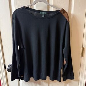 LRL Lauren Jeans Co Ralph Lauren Black Long Sleeve Zipper Shirt 3XL